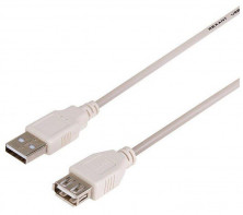 REXANT (18-1116) Кабель USB (шт. USB A - гн. USB A) 3 метра, серый REXANT