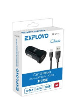EXPLOYD EX-Z-582 micro USB 3.4А 2.4А+1А 2хUSB чёрный Classic