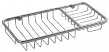 САНАКС 1221 Мыльница решетка большая двухсекционная нержавейка хромированная (2)